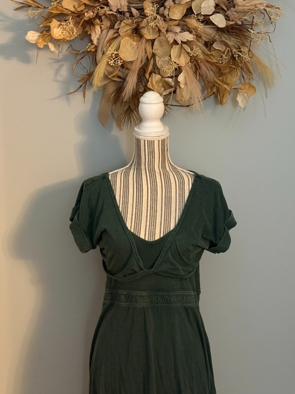 Daily Practice by Anthropologie Green Empire Waist Midi Dress